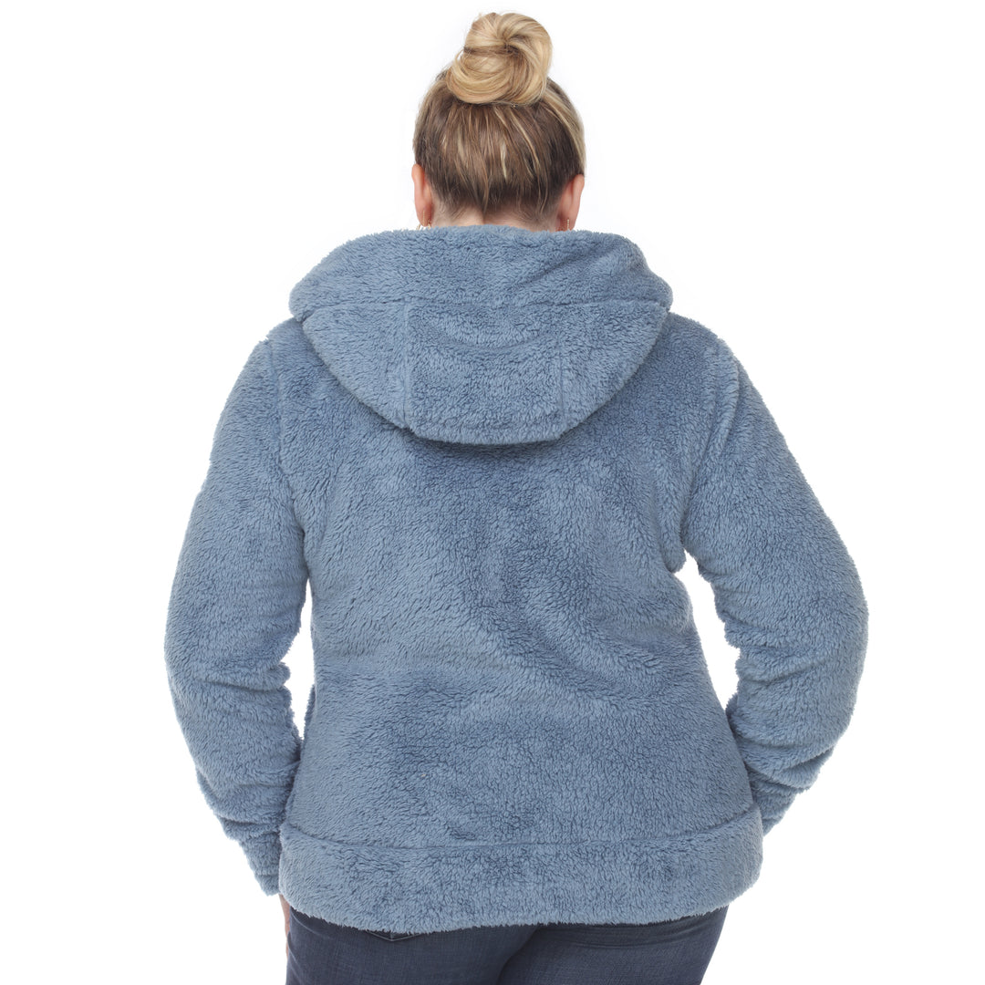 Women's Plus Size Hooded Sherpa Jacket