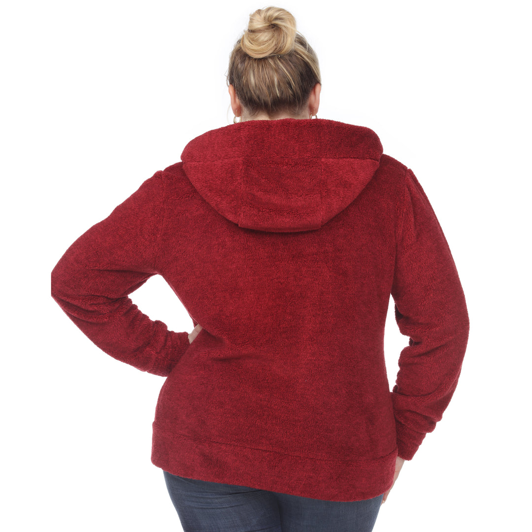 Women's Plus Size Hooded Sherpa Jacket