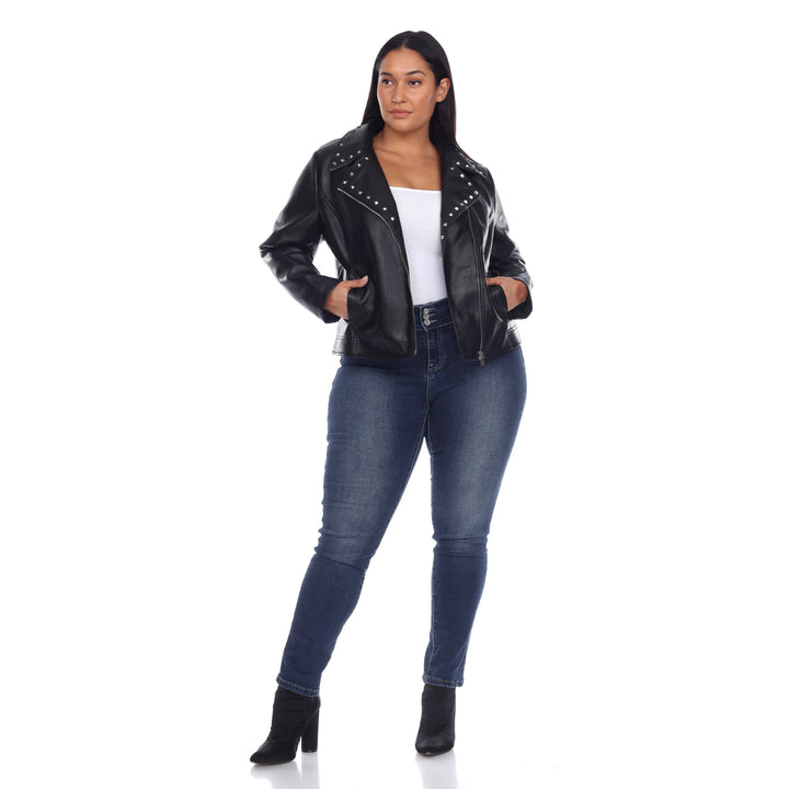 Women's Plus Size PU Faux Leather Jacket