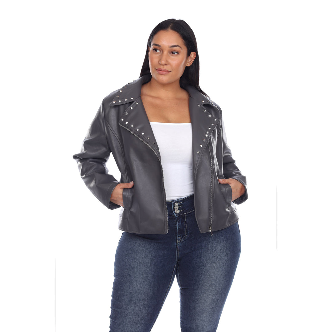 Women's Plus Size PU Faux Leather Jacket