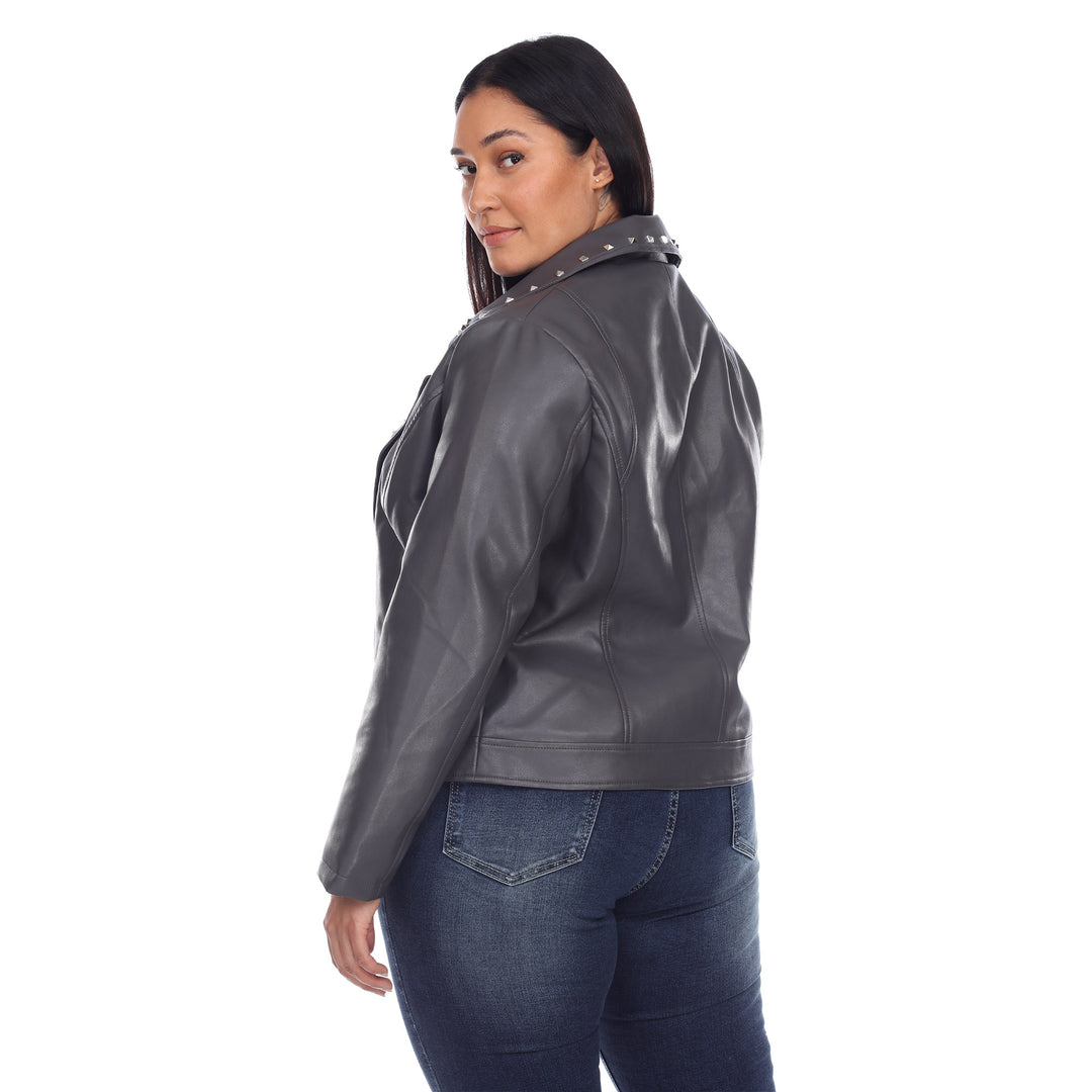 Women's Plus Size PU Faux Leather Jacket