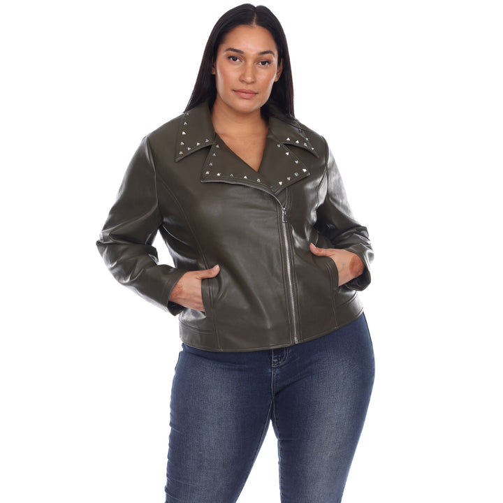 Women's Plus Size PU Faux Leather Jacket