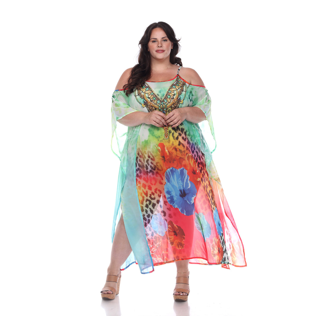 Women's Plus Size Maxi Sheer Caftan