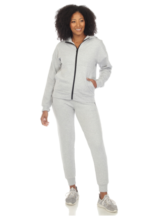white mark Women's Plus Size 2-Piece Velour Tracksuit Jogger Outfit  Activewear Set at  Women's Clothing store