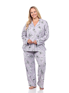 Plus Size Long Sleeve Floral Pajama Set | White Mark Fashion