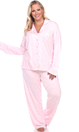 Plus Size Long Sleeve Pajama Set | White Mark Fashion